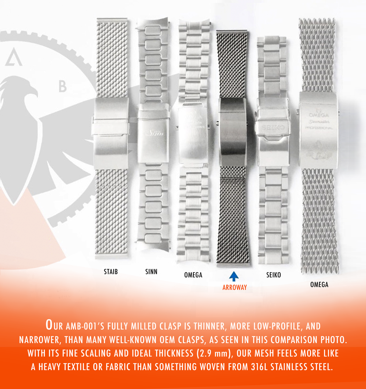 AMB-001 Milanese Mesh Bracelet - 20 x 16 mm