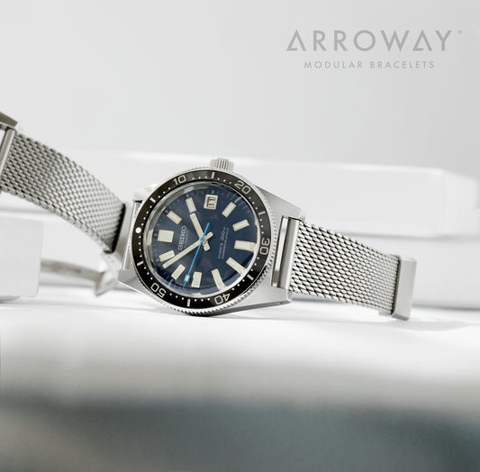 Arroway Milanese Mesh bracelet, 19mm, compatible with Seiko watches, sbdx041, sla043, limited edition 24