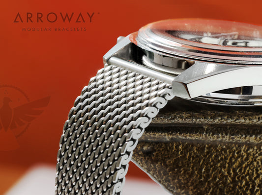 Arroway Milanese Mesh bracelet, 20mm, Made in Germany, Tapered Mesh bracelet, True OEM quality mesh bracelet, compatible with Seiko watches, sbdx041, sla043, beams, limited edition 28