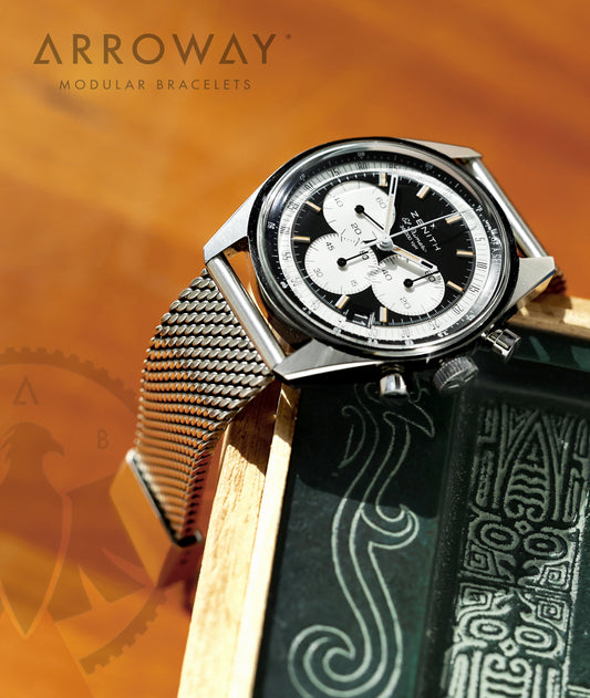 Arroway Milanese Mesh bracelet, 19mm, compatible with Zenith watches, Chronomaster Original 38mm 6