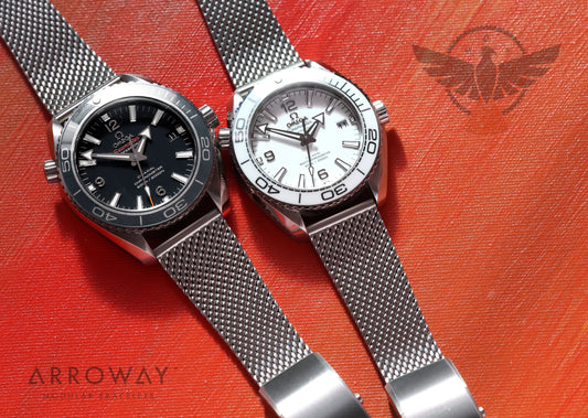 Arroway Milanese Mesh bracelet, 20mm, 19mm, compatible with Omega watches, Planet Ocean, Gen 2, Gen 4. 40