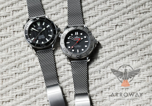 Arroway Milanese Mesh bracelet, 20mm, compatible with Omega watches, Seamaster, SMP300, Nekton, 2254.50 9
