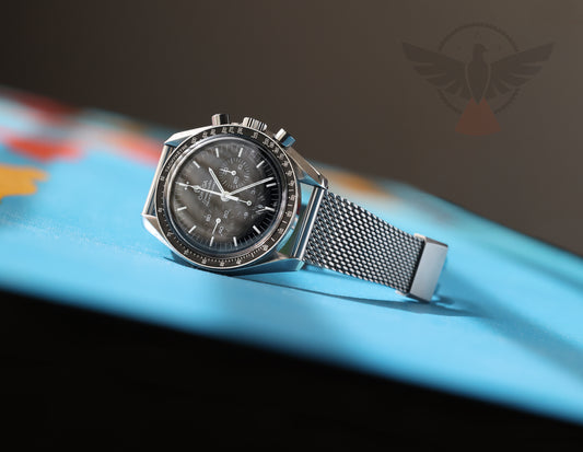 Arroway Milanese Mesh bracelet, 20mm, compatible with Omega watches, Speedmaster 40