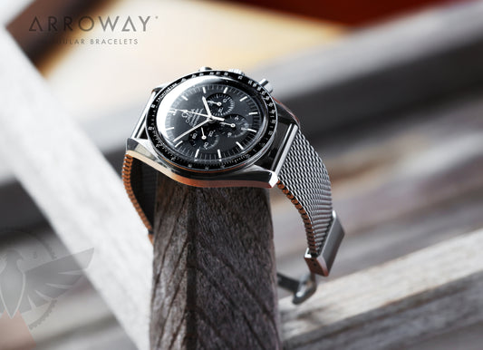 Arroway Milanese Mesh bracelet, 20mm, compatible with Omega watches, Speedmaster 16