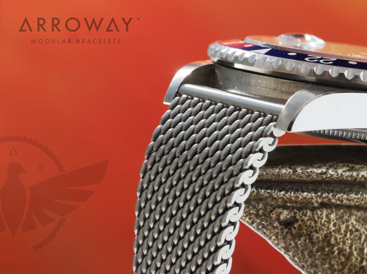 Arroway Milanese Mesh bracelet, 20mm, Made in Germany, Tapered Mesh bracelet, True OEM quality mesh bracelet, compatible with Rolex watches, 16570 Pepsi 31