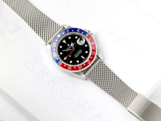 Arroway Milanese Mesh bracelet, 20mm, compatible with Rolex watches, 16570 Pepsi 11