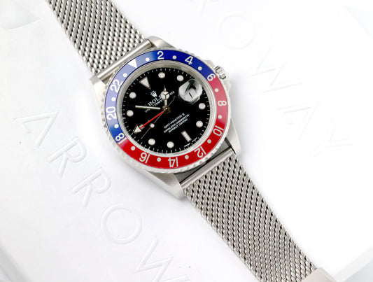 Arroway Milanese Mesh bracelet, 20mm, compatible with Rolex watches, 16570 Pepsi 12