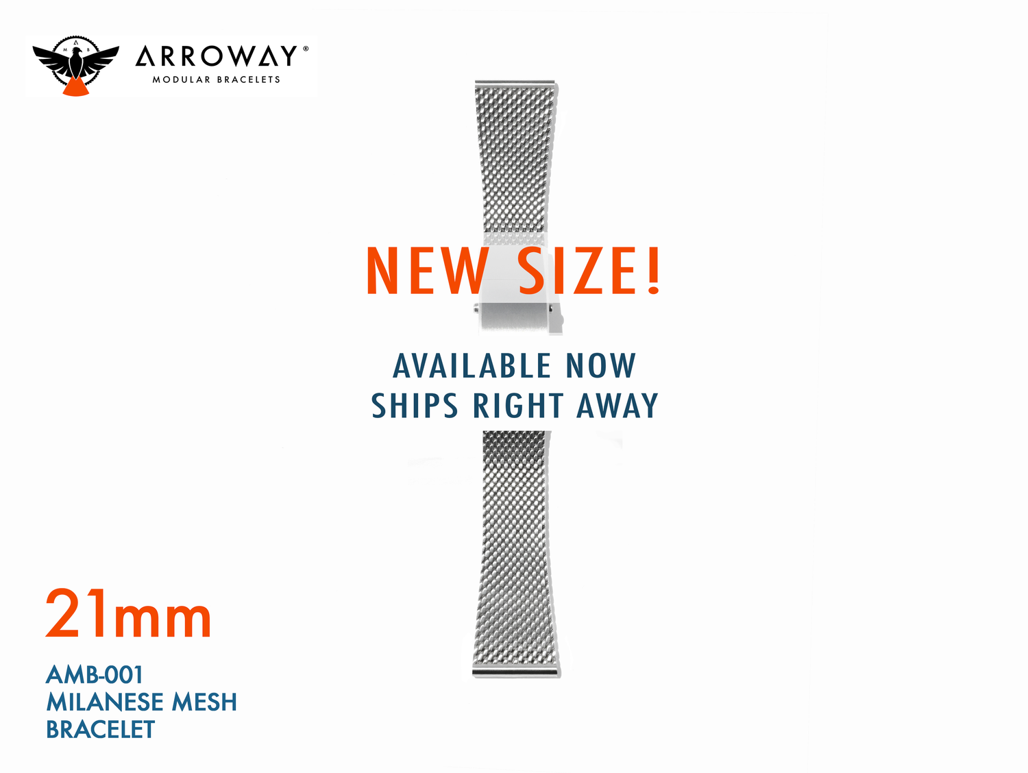 AMB-001 Milanese Mesh Bracelet - 21 x 16 mm