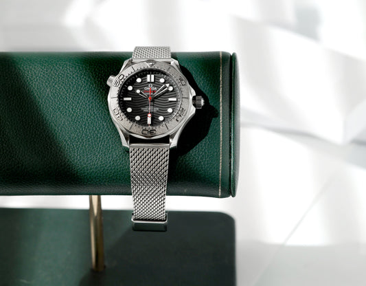 Arroway Milanese mesh bracelet, Tapered German-made OEM quality mesh bracelet on Omega SMP Nekton 1